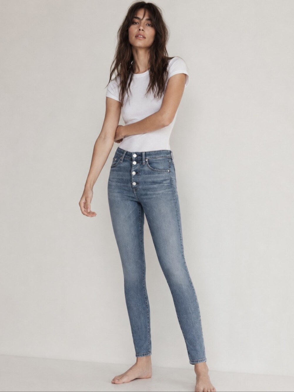 Rag & Bone Nina High Rise Skinny Jeans In Fire Island Wash Size 26